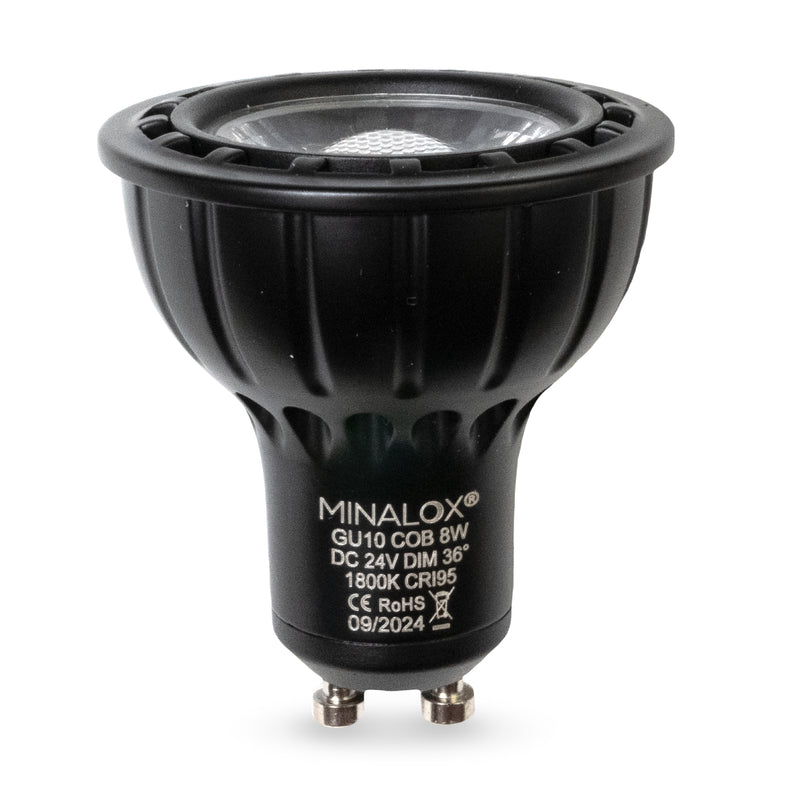 MINALOX LED BULB GU10 8W 24V 36° 1800K BLACK