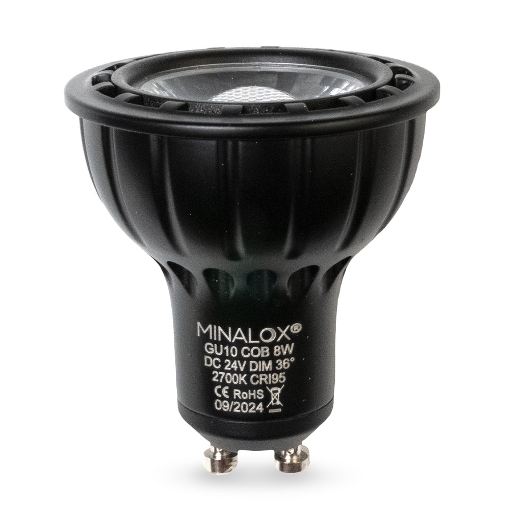 MINALOX LED BULB GU10 8W 24V 36° 2700K BLACK