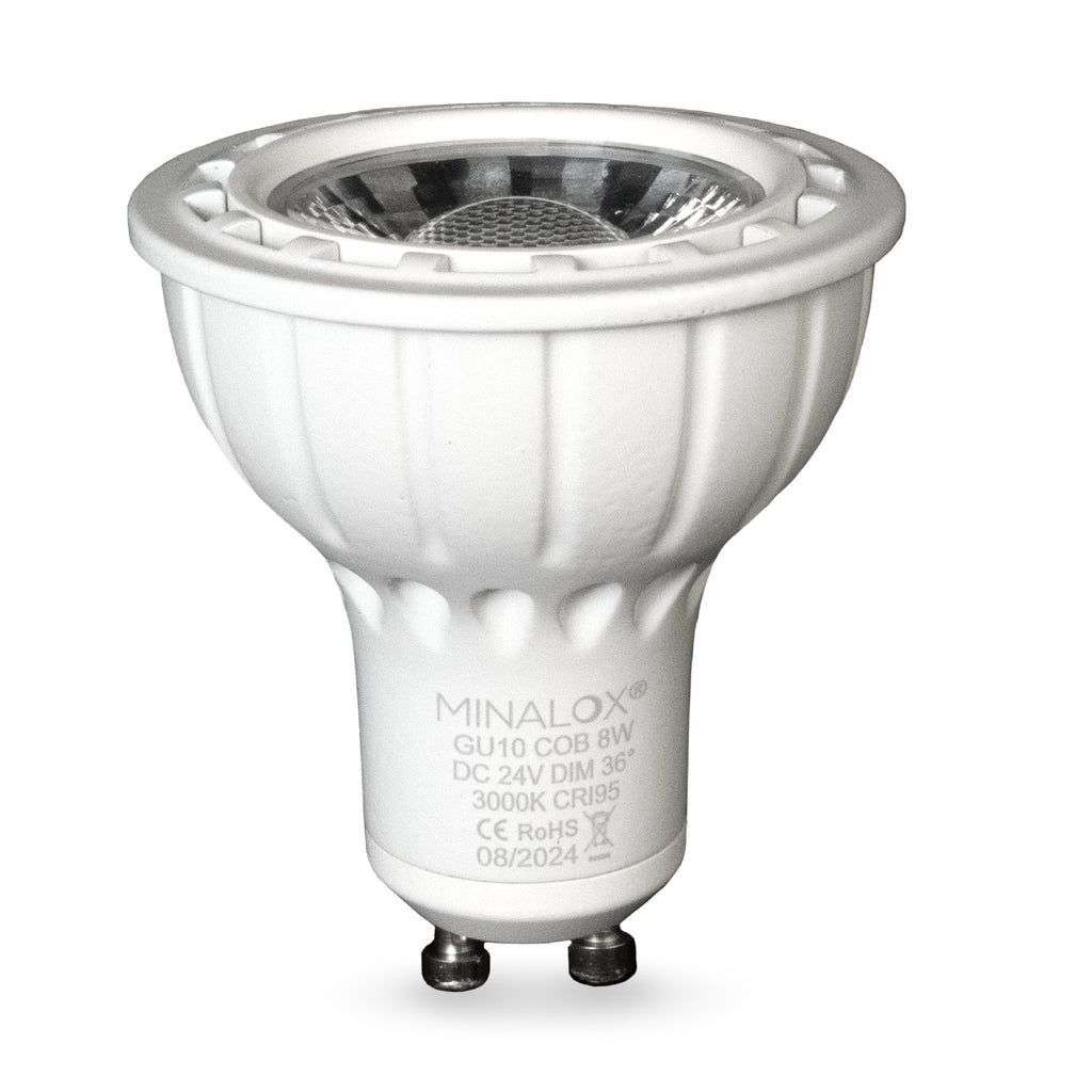 MINALOX LED BULB GU10 8W 24V 36° 3000K