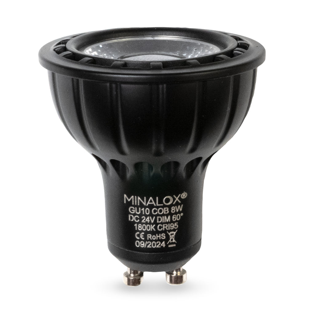 MINALOX LED BULB GU10 8W 24V 60° 1800K BLACK