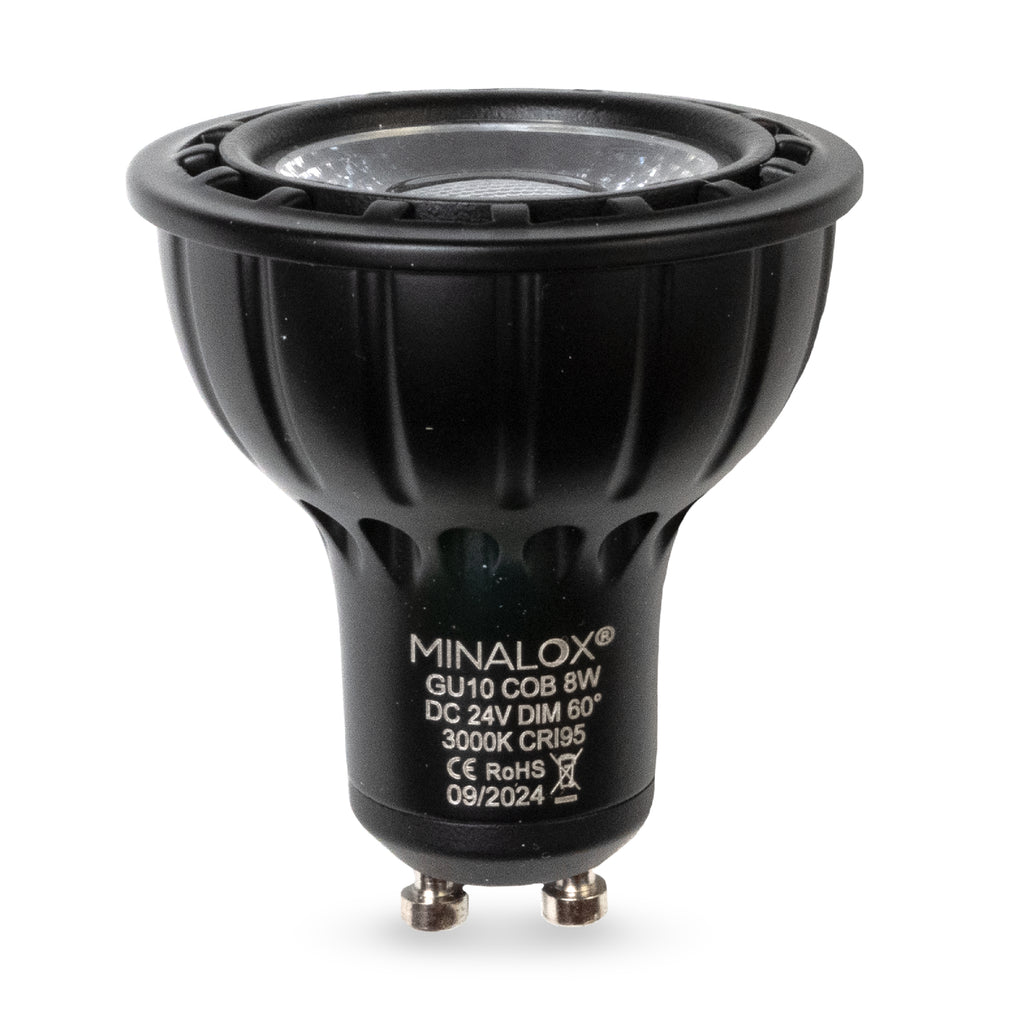 MINALOX LED BULB GU10 8W 24V 60° 3000K BLACK