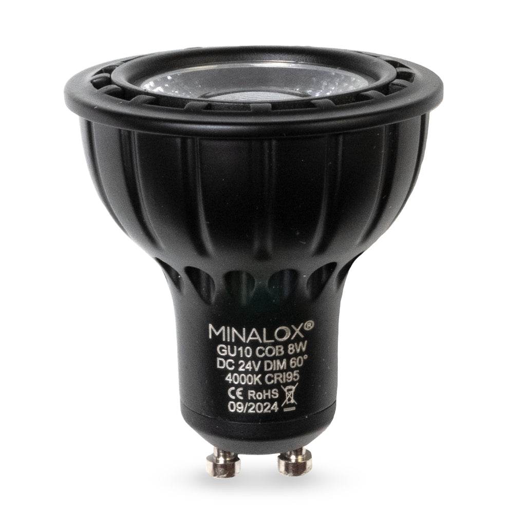 MINALOX LED BULB GU10 8W 24V 60° 4000K BLACK